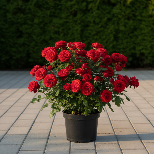 Роза Флорибунда Рэд Леонардо да Винчи купить